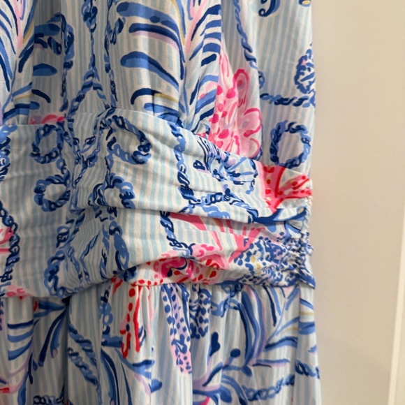 Lilly Pulitzer Montecito Coral Striped Maxi Halter Dress - Picture 4 of 10